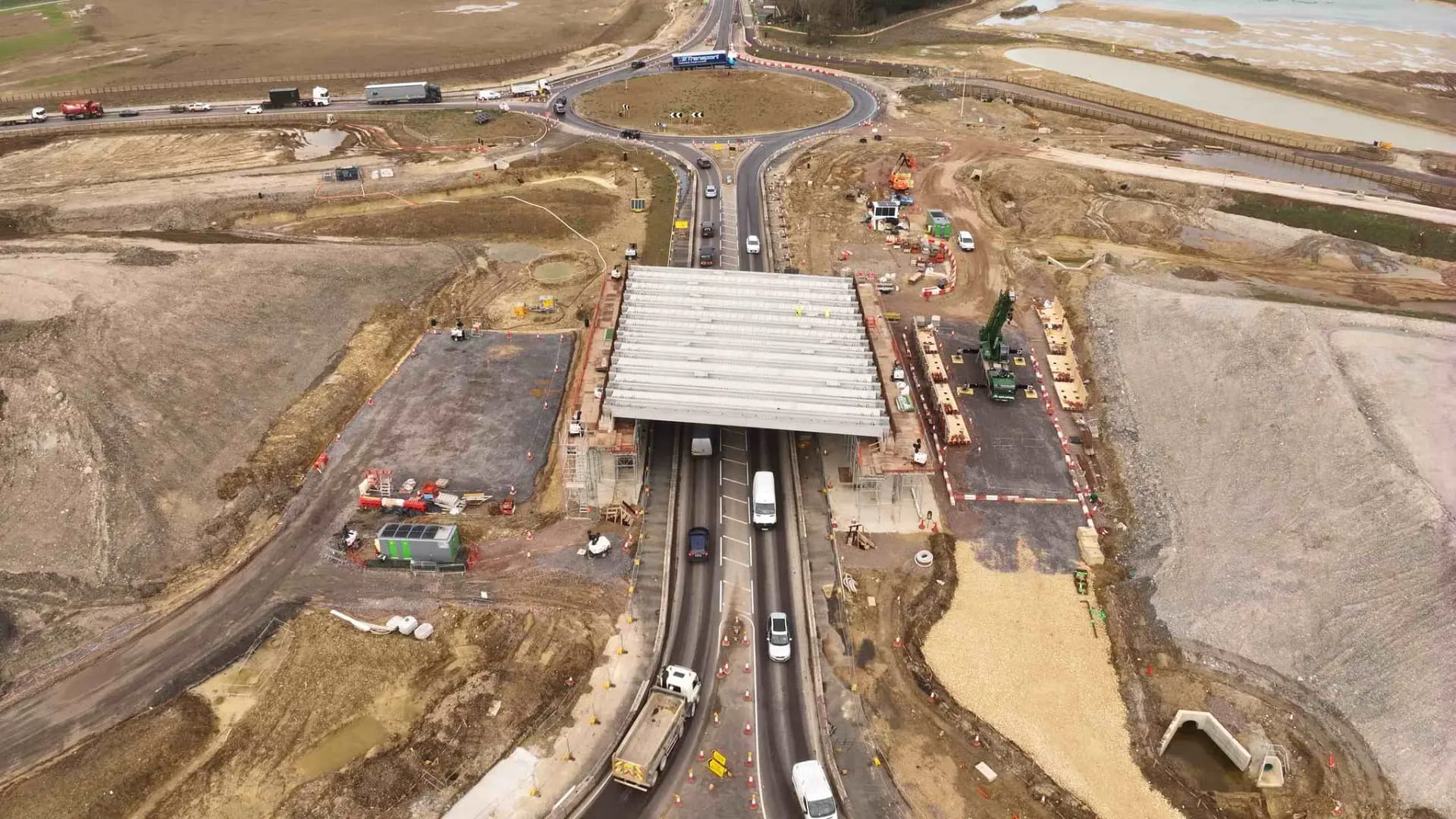 Construction under way on the A428 Caxton Gibbet junction